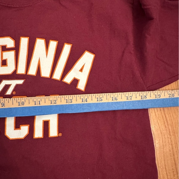 Virginia Tech Hokies Shirt Men Size M Maroon Tee Long Sleeve by MV sport (c6 - Picture 4 of 9